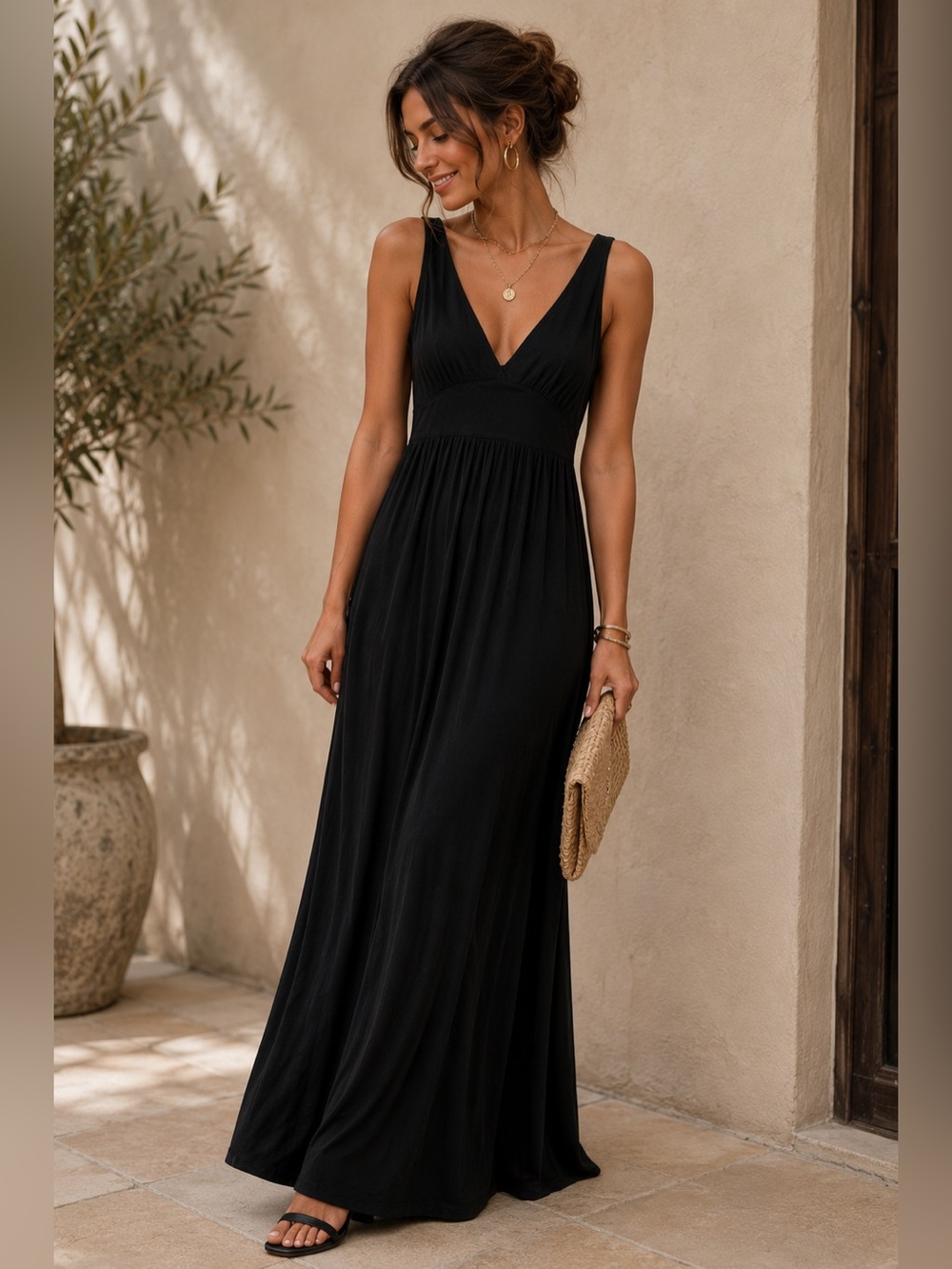 Felicity & Coco Black Maxi Dress Women’s Size XS Party Evening